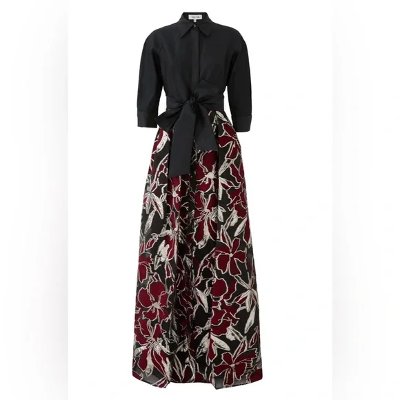 Rickie Freeman for Teri Jon Metallic Jacquard Gown - Picture 1 of 15